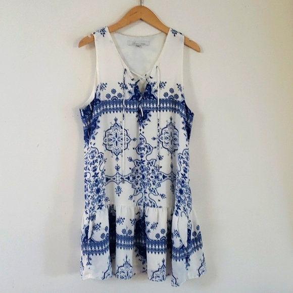 Lovers + Friends Blue & White Temple Mini Dress, Size L - Picture 5 of 16